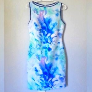 Julia Jordan Blue and Green Sheath Dress